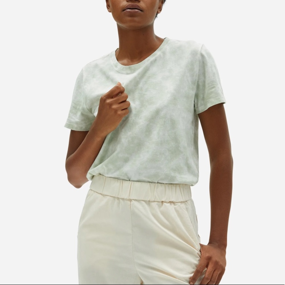 EVERLANE - The Tie-Dye Box-Cut Tee Green